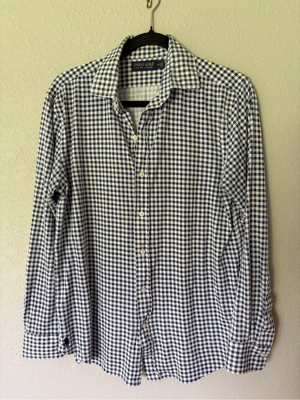 Polo Golf Men's Navy & White Gingham Button-Down Shirt